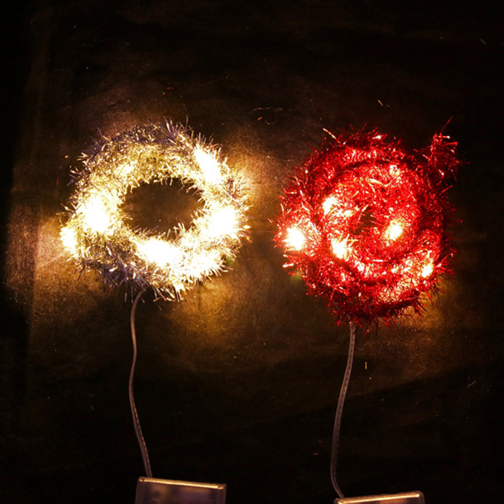 2Pcs 20 LED Lights Hanging Christmas Garland Decorative String Lights for Christmas Tree