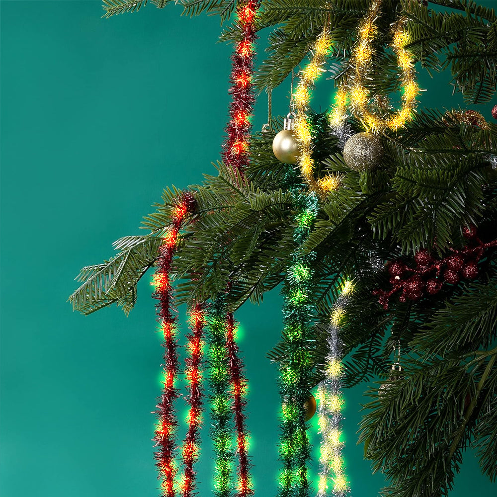 2Pcs 20 LED Lights Hanging Christmas Garland Decorative String Lights for Christmas Tree