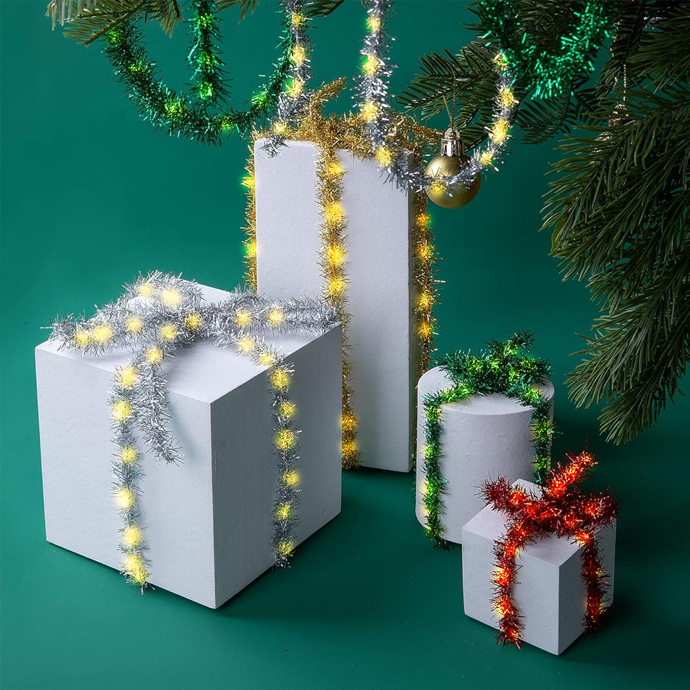 2Pcs 20 LED Lights Hanging Christmas Garland Decorative String Lights for Christmas Tree