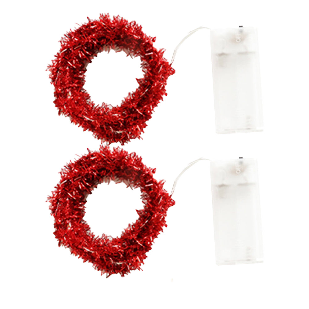 2Pcs 20 LED Lights Hanging Christmas Garland Decorative String Lights for Christmas Tree