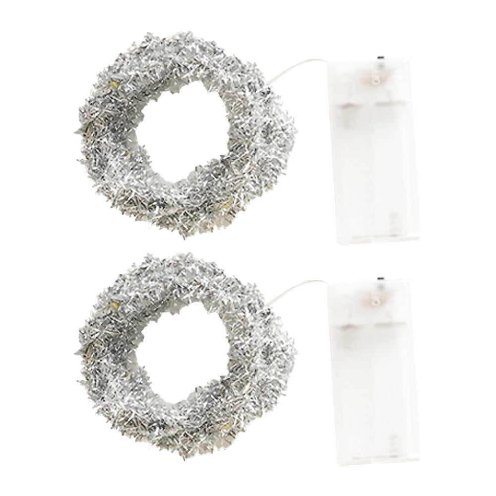 2Pcs 20 LED Lights Hanging Christmas Garland Decorative String Lights for Christmas Tree