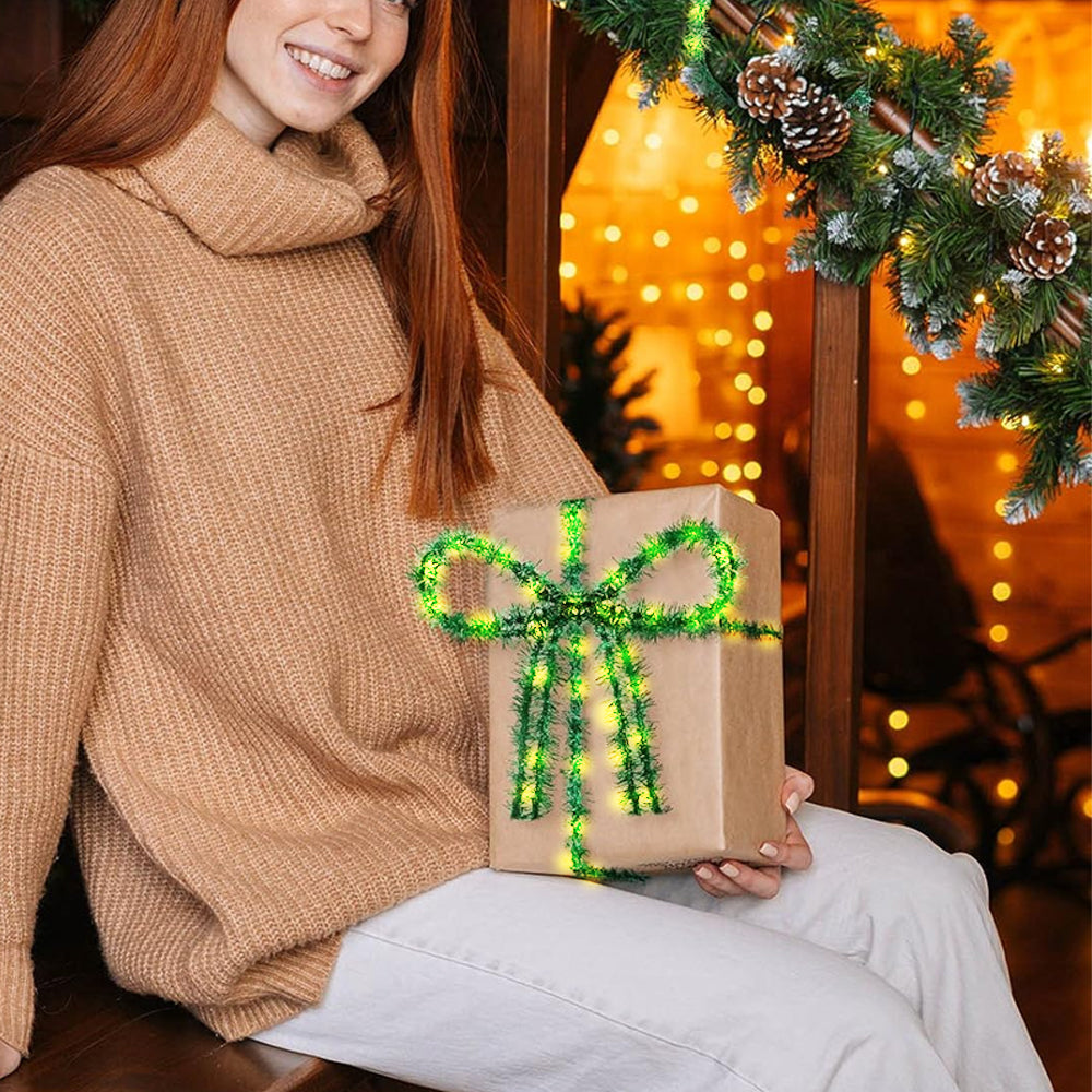 2Pcs 20 LED Lights Hanging Christmas Garland Decorative String Lights for Christmas Tree