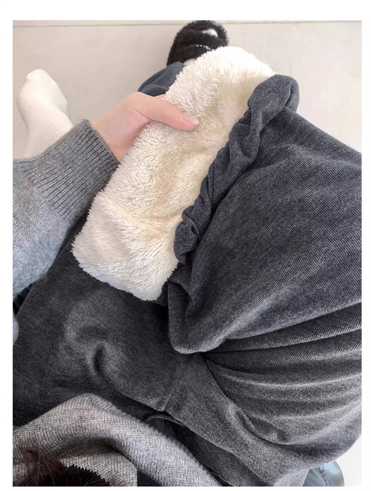Womens Winter Warm Sherpa Fleece Lined Lantern Trousers with Pockets Flowy Pants Drawstring Loose Bloomer Pants