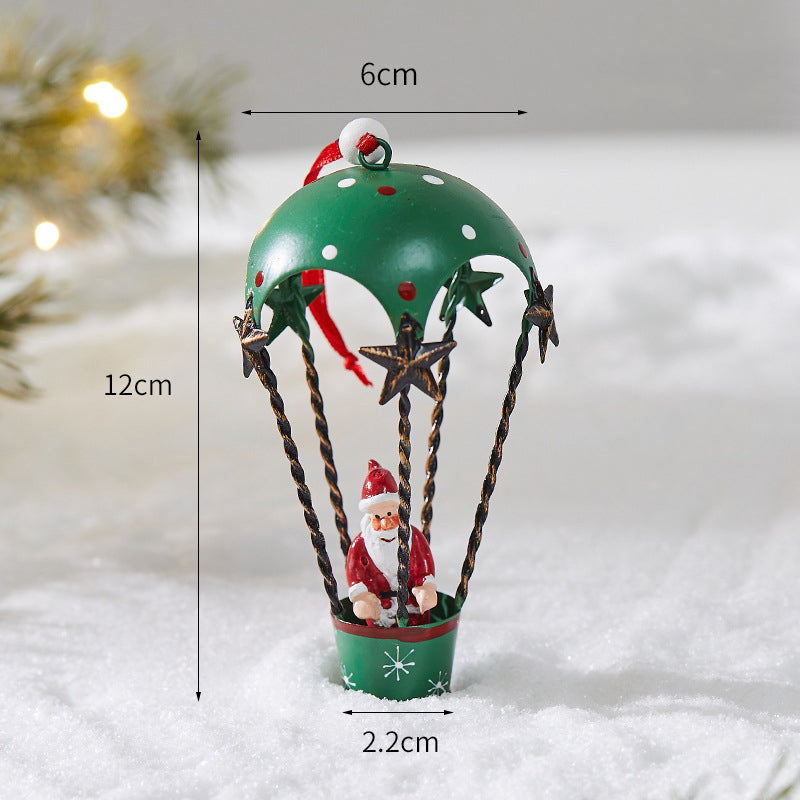 3 Pack Iron Parachute Hot Air Balloon Christmas Tree Hanging Ornament