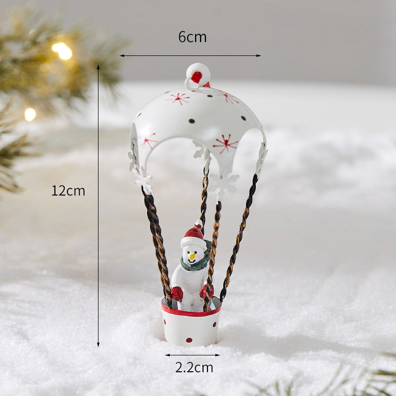 3 Pack Iron Parachute Hot Air Balloon Christmas Tree Hanging Ornament