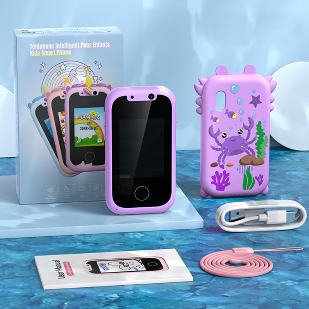 Kids Smart Phone Toy With Dual Camera Touchscreen Toy Phones For Kids With 512MB Card