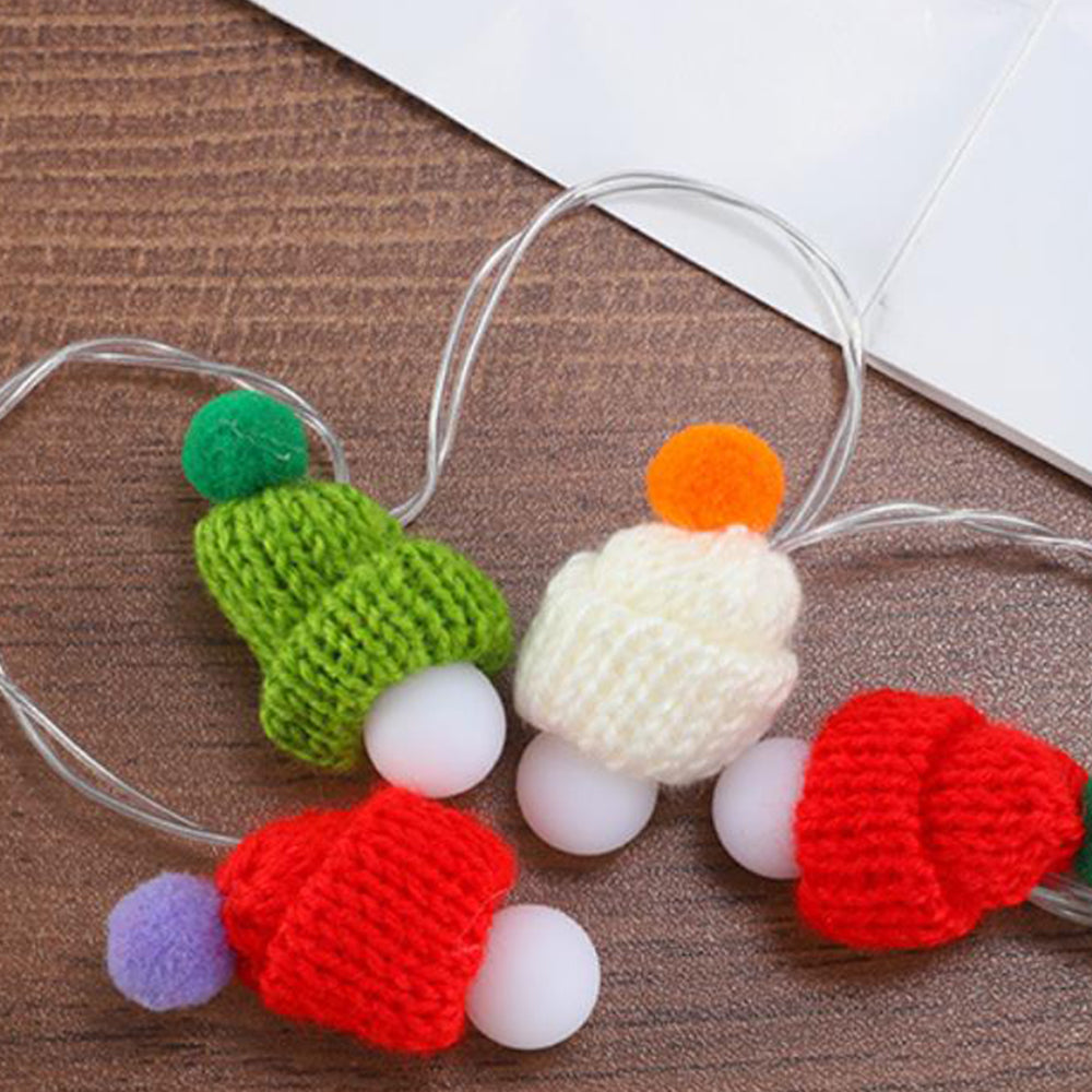 Xmas Decoration LED Round Ball Christmas Hat Light String Christmas Pendants
