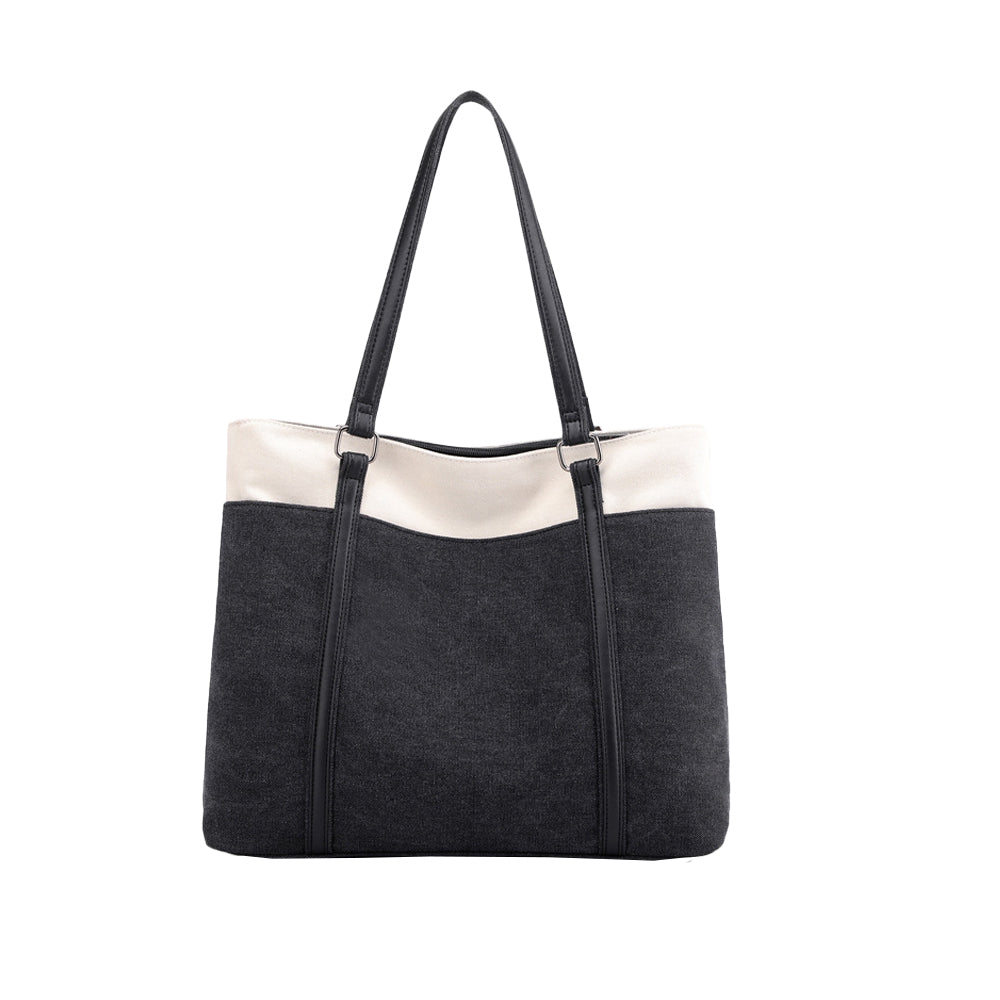 Women Laptop Tote Bag Canvas Handbag 15.6 Inch Work Shoulder Bag