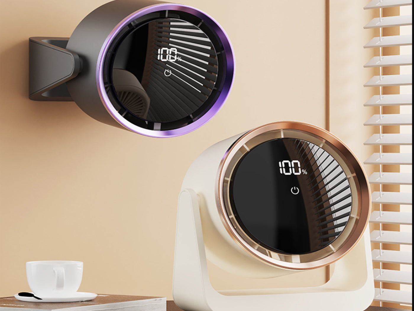 USB Rechargeable Air Circulator Wall Mounted Desktop Bladeless Fan