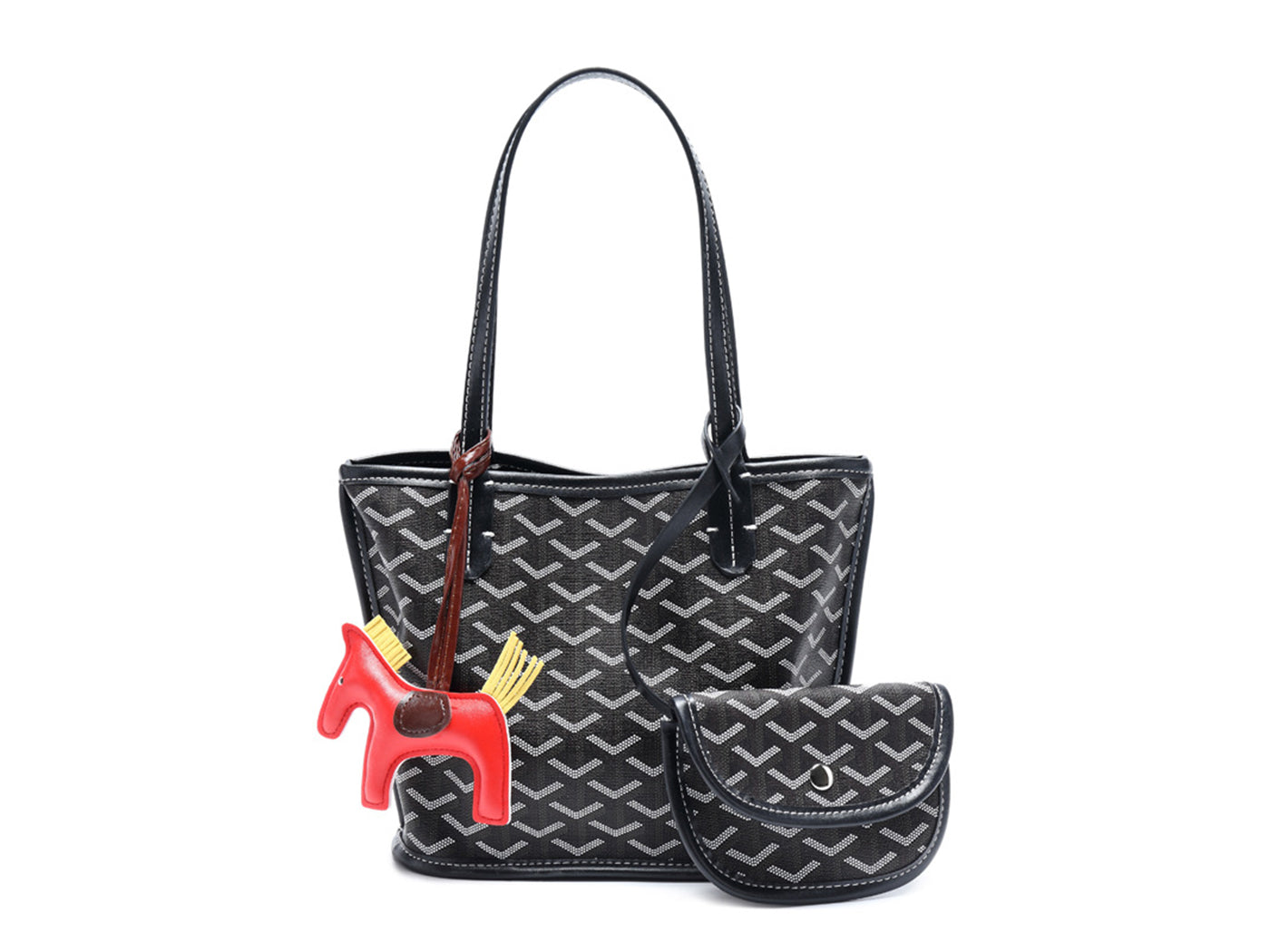 Women's Goyard Inspired Tote Bag with Wallet