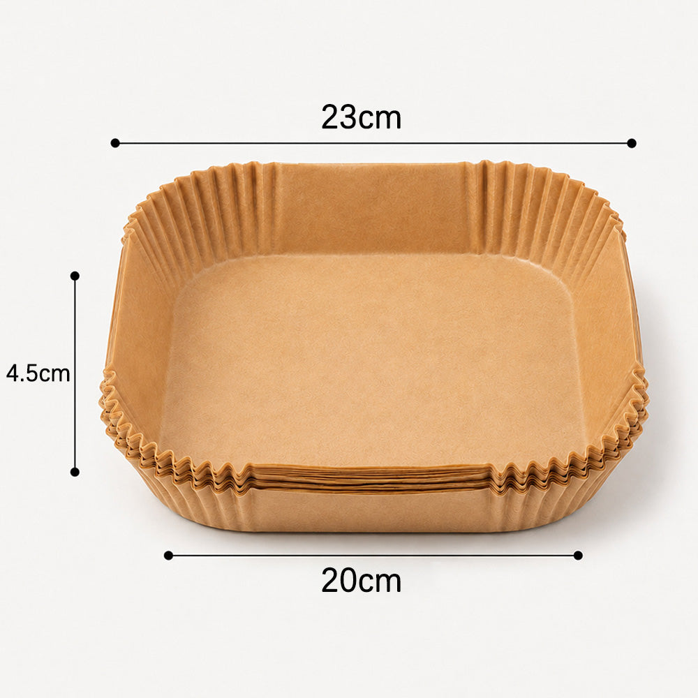 100 Pack Square Air Fryer Paper Liners for 5 to 8Qt Baskets