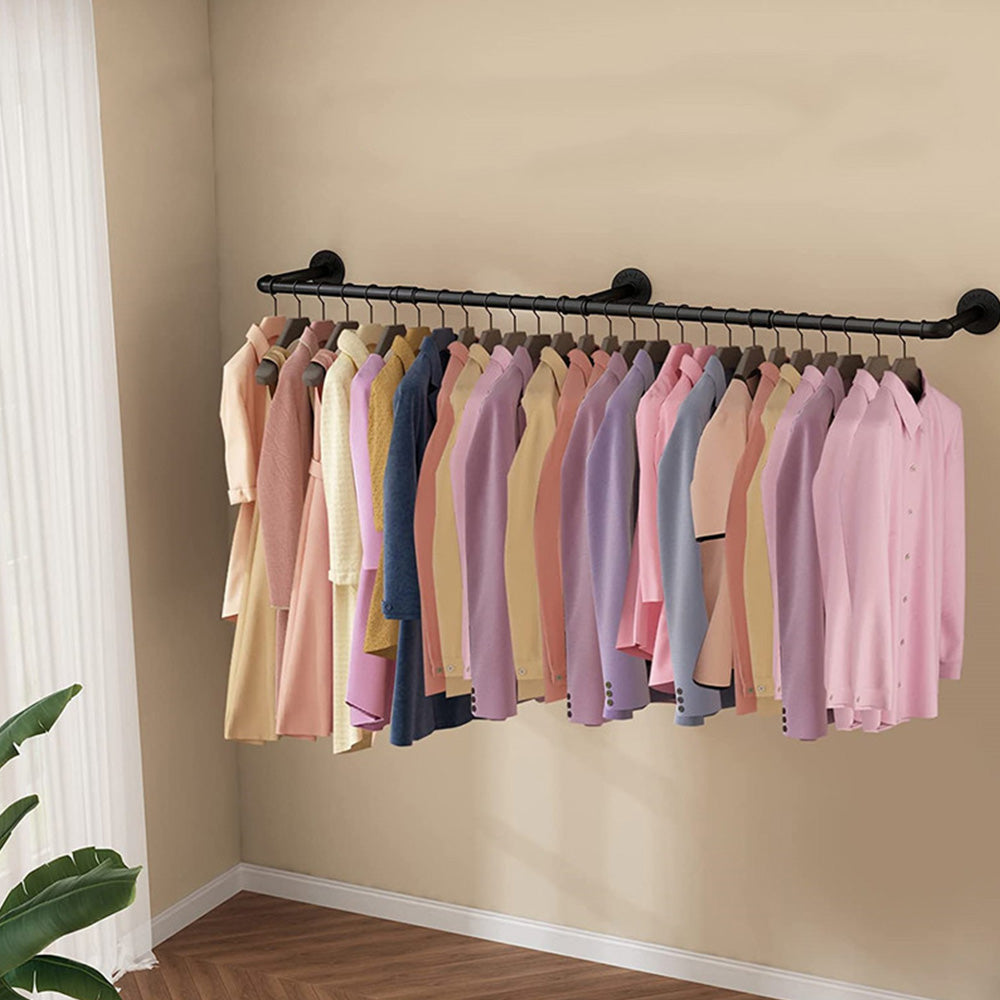 183cm Heavy Duty Galvanized Carbon Steel Wall Mounted Clothes Rack