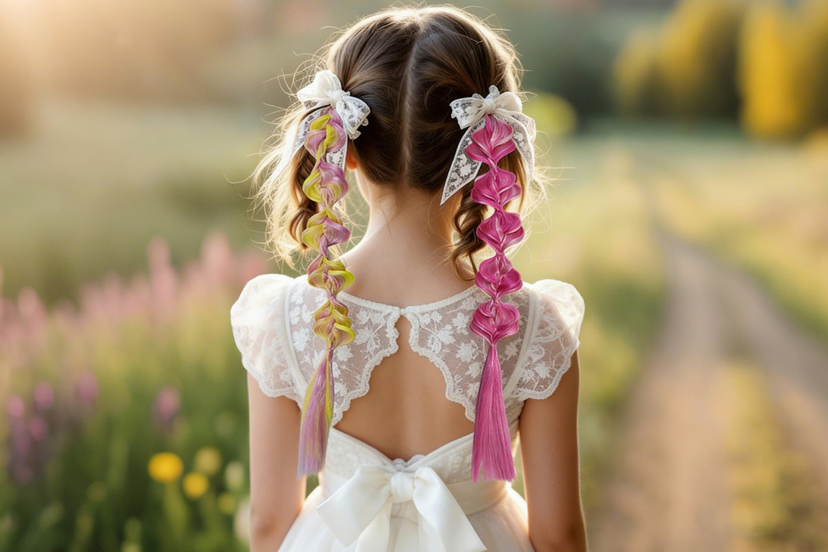 6pcs Girls Braided Hair Extensions Cute Ponytail Accessories for Daily Wear