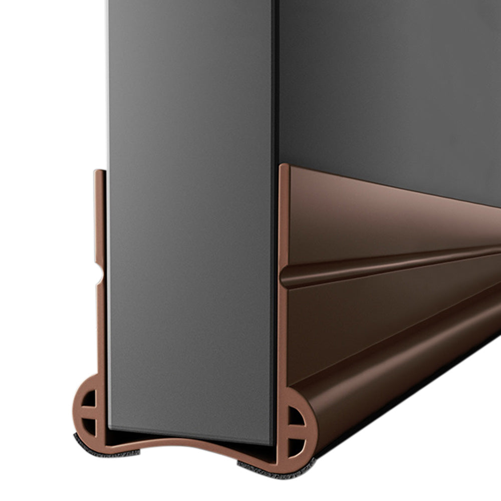 93cm Door Bottom Seal Strip Sound Reducing Felt Light Blocking for Door-Brown