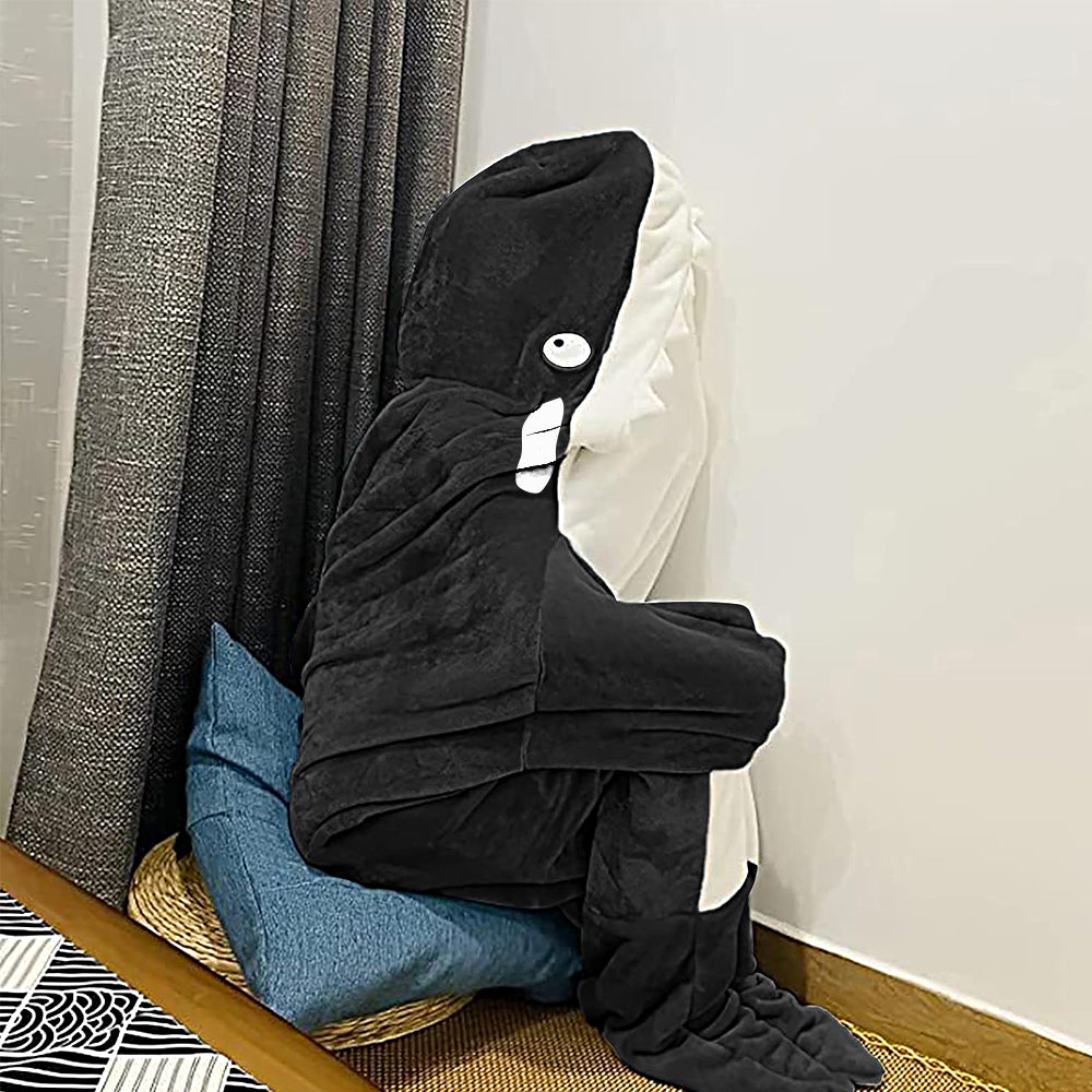 Wearable Whale Blanket Hoodie Onesie Sleeping Bag for Adult