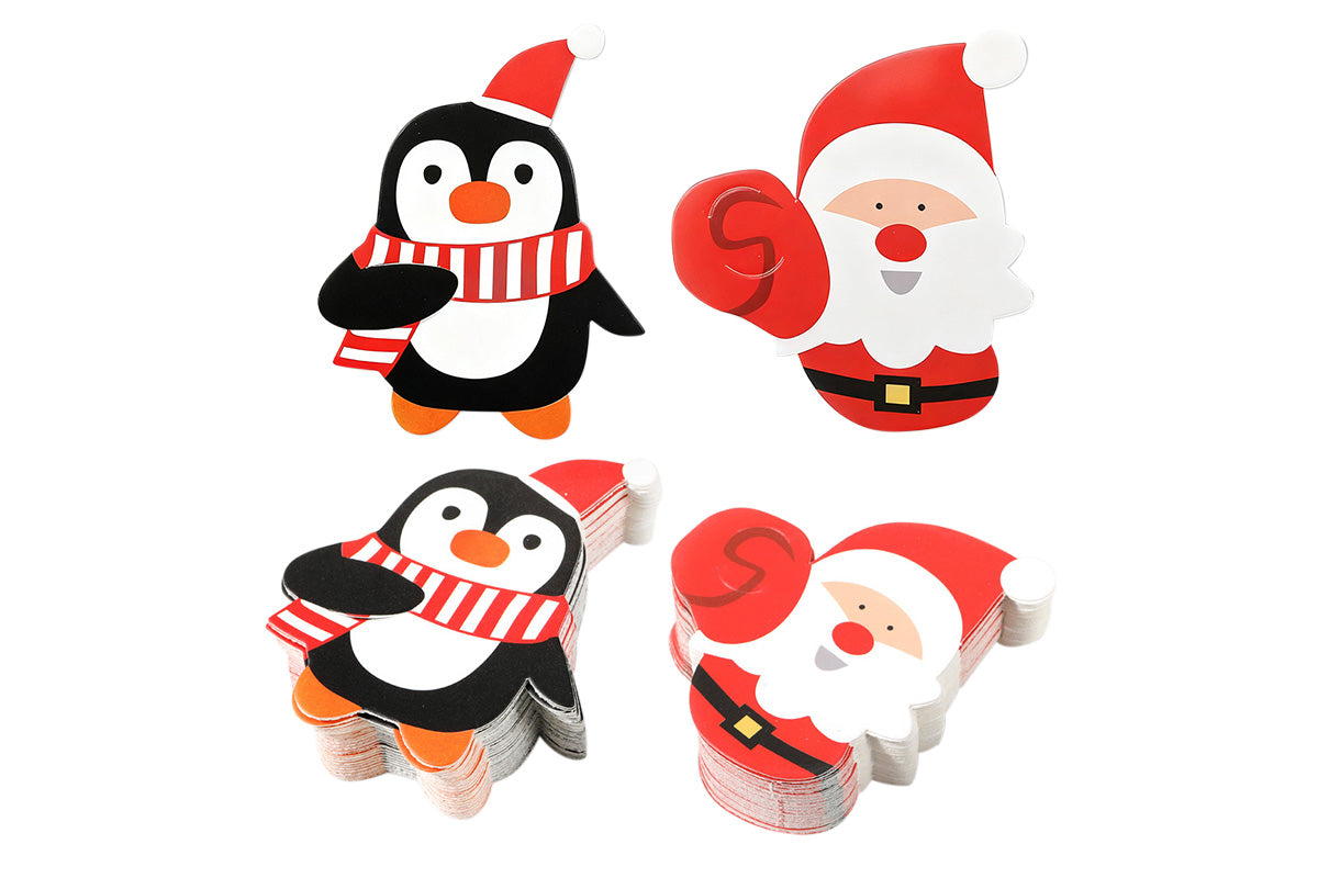 100PCS Christmas Party Lollipop Lolly Holder Santa Claus Candy Paper Cards Decorations