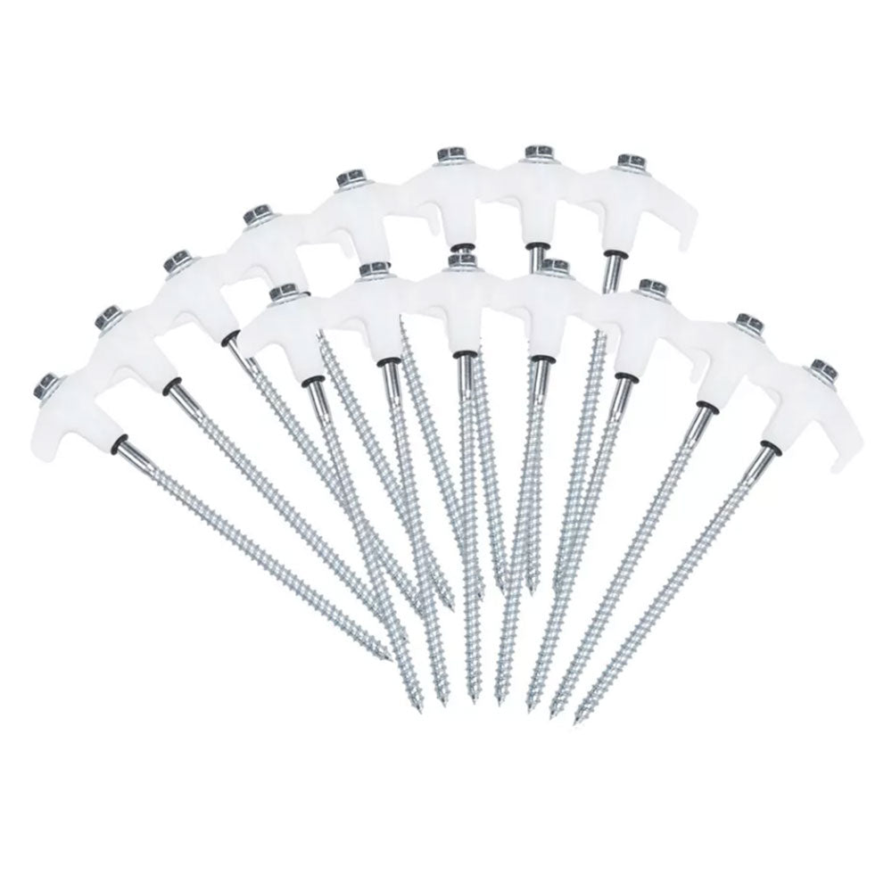 15Pcs Heavy Duty Steel Screw Drill Camping Tent Pegs with Glow in the Dark Head