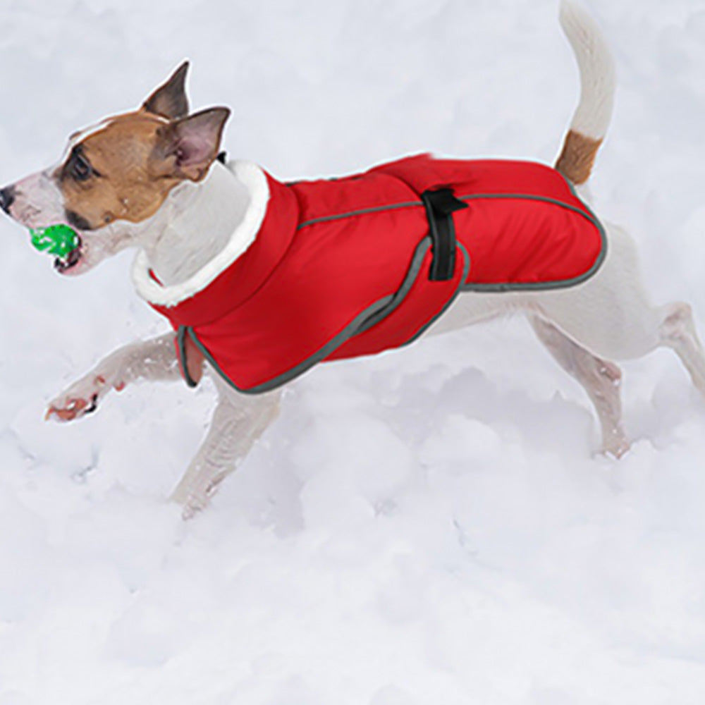 Winter Dog Coat-Waterproof Cold Weather Jacket for Small Large Breeds-Red