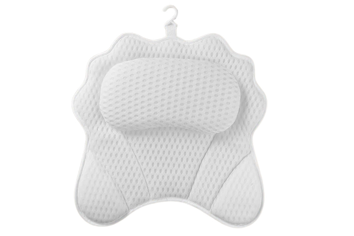 Bath Pillow with Headrest and 6 Suction Cups for Tub Support and Relaxation