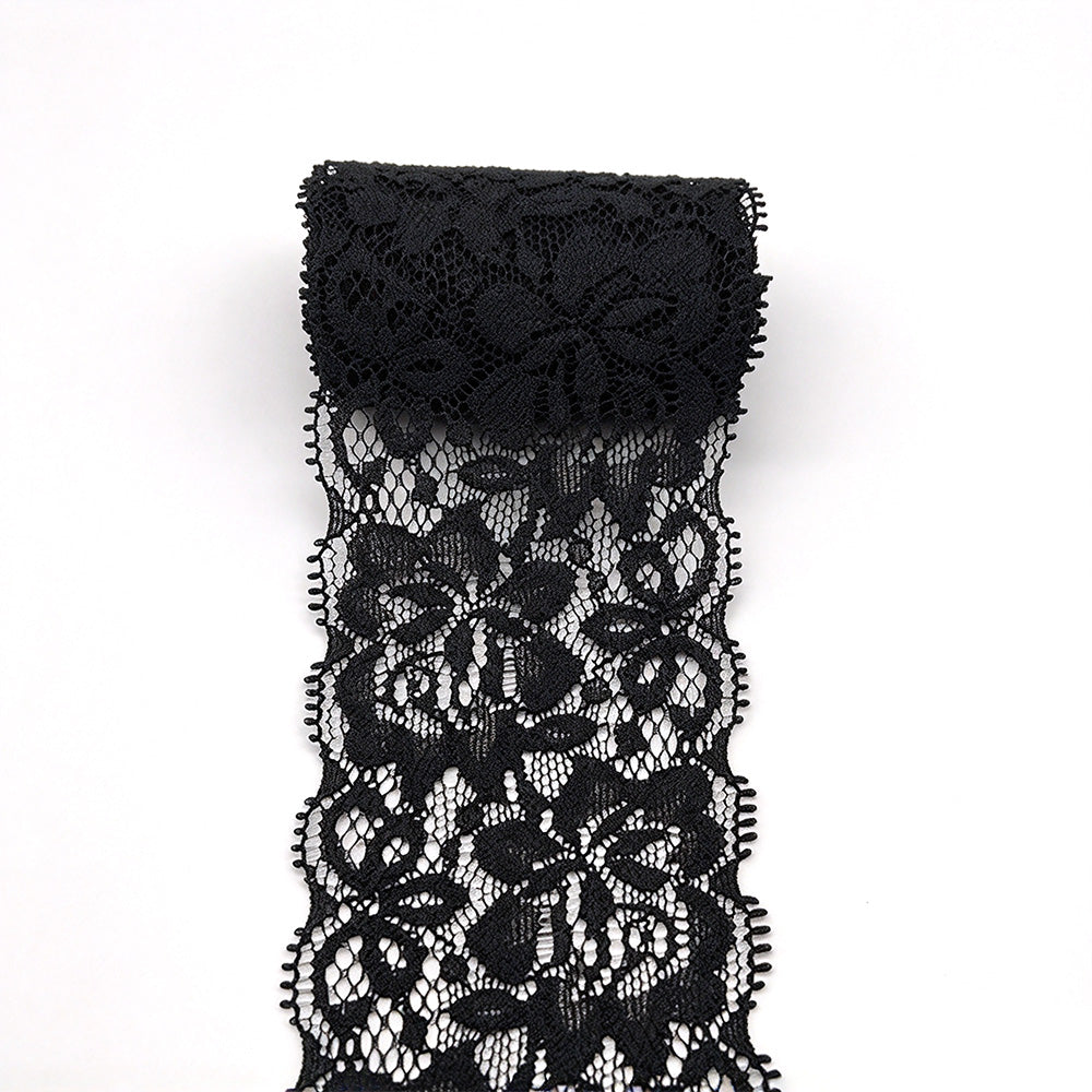 Elastic Floral Lace Trim Stretch Ribbon for Sewing and DIY Crafts