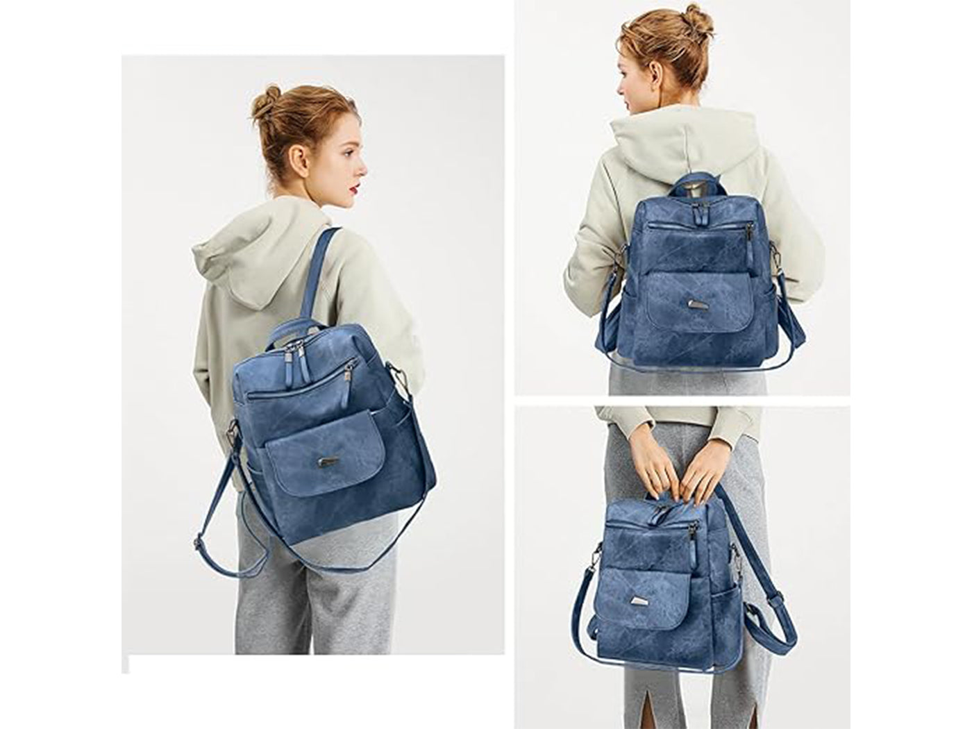 Women's Anti-Theft PU Leather Travel Backpack