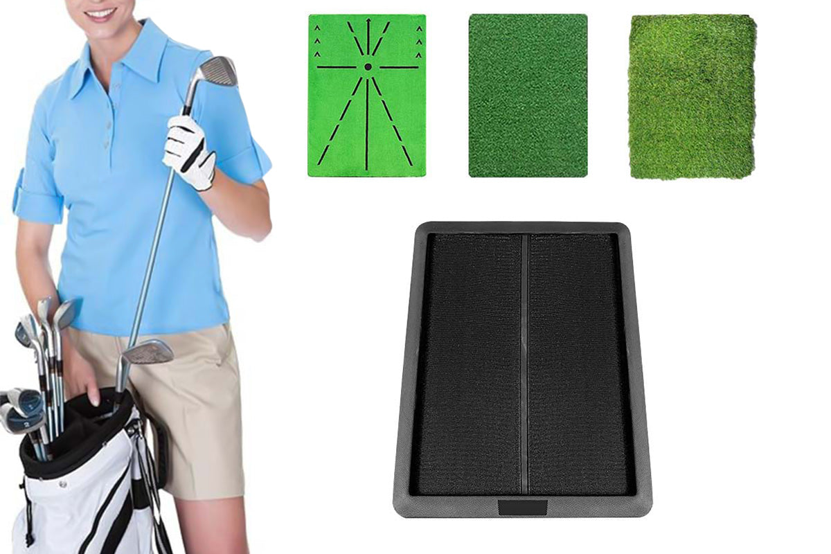 3Pcs Replaceable Golf Hitting Mat Golf Practice Mat with Instant Swing Path Feedback