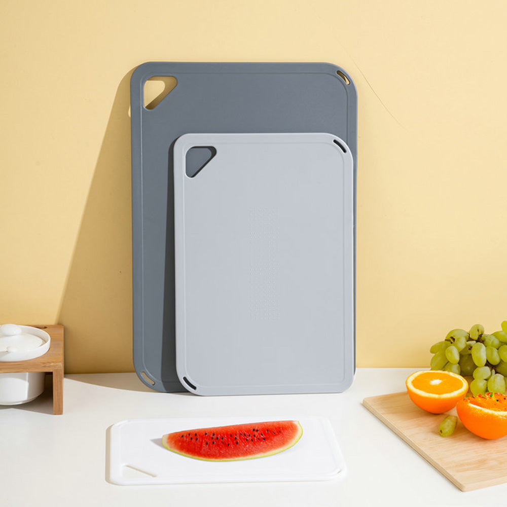 3 PCS Plastic Cutting Board Set with Hanging Loop Non Slip PP Chopping Board for Home