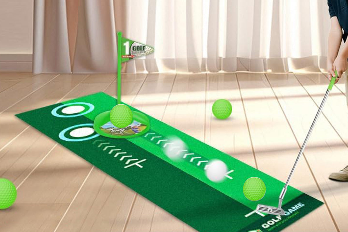 Toy Golf Set with Tiger Automatic Ball Returner Golf Clubs Putter Mat for Indoor Outdoor Play