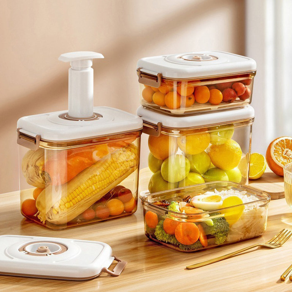 Vacuum Seal Food Storage Container with Lid Strainer Vacuum Pump Airtight Food Storage