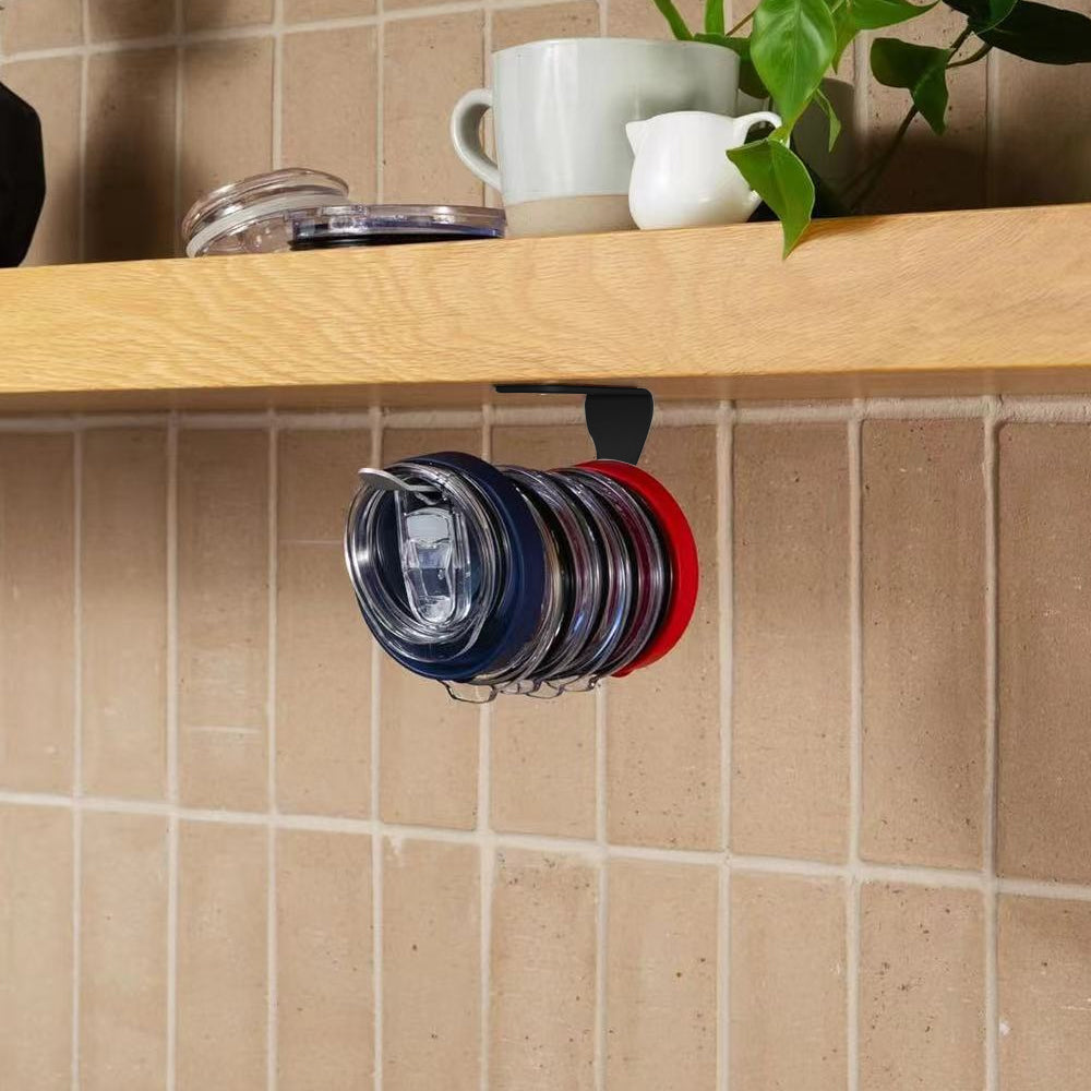 Horizontal Self-Adhesive Tumbler Lid Organizer