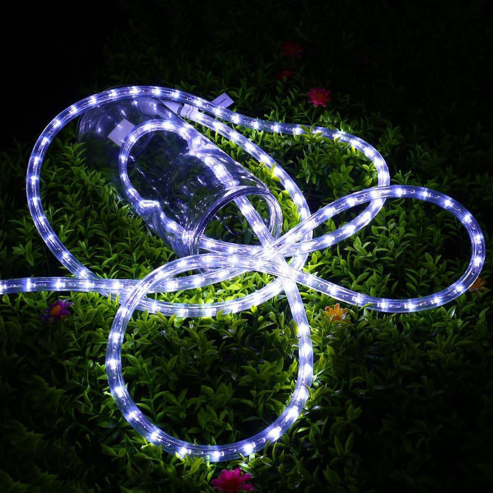 12m 100 LED Solar Rope Lights with 8 Modes for Parties and Weddings