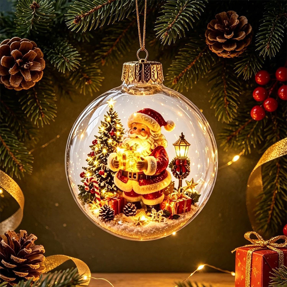 2 Pack 8cm Clear Plastic Fillable Christmas Ball Ornaments