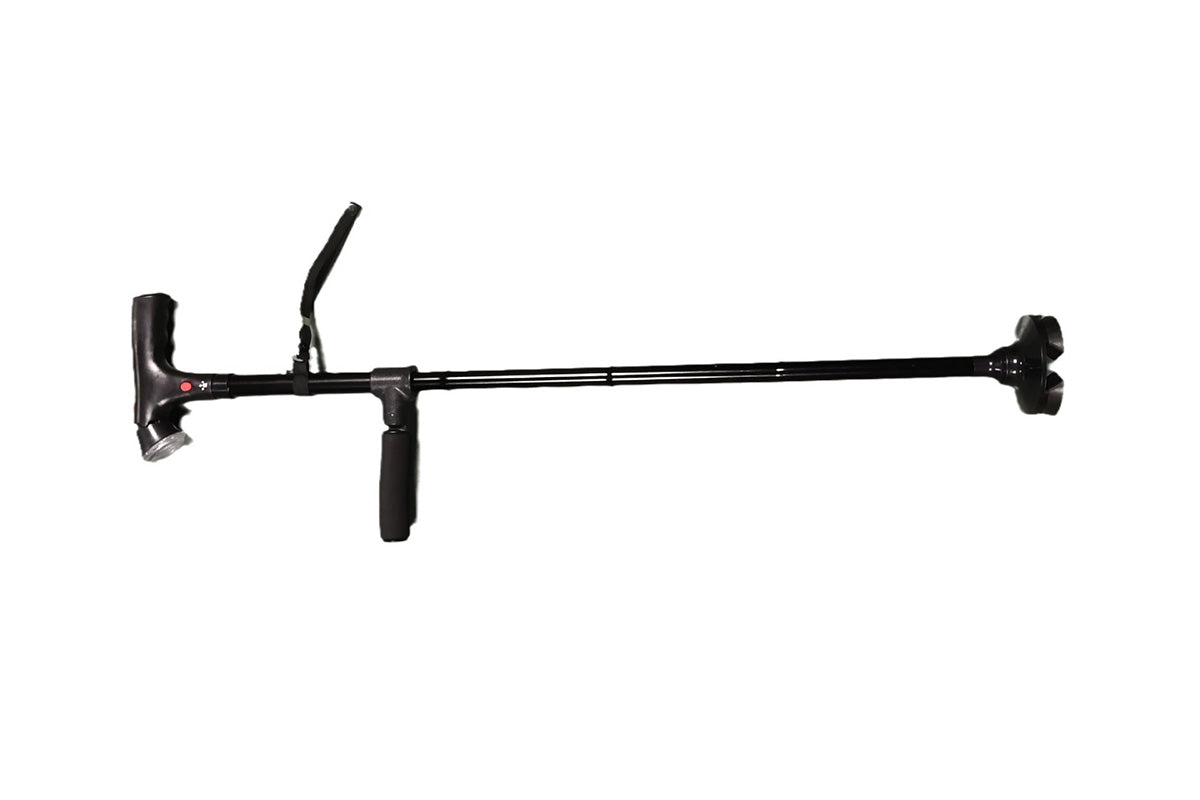 Walking Cane with LED Light Alarm Adjustable Dual Handles for Seniors and Adults