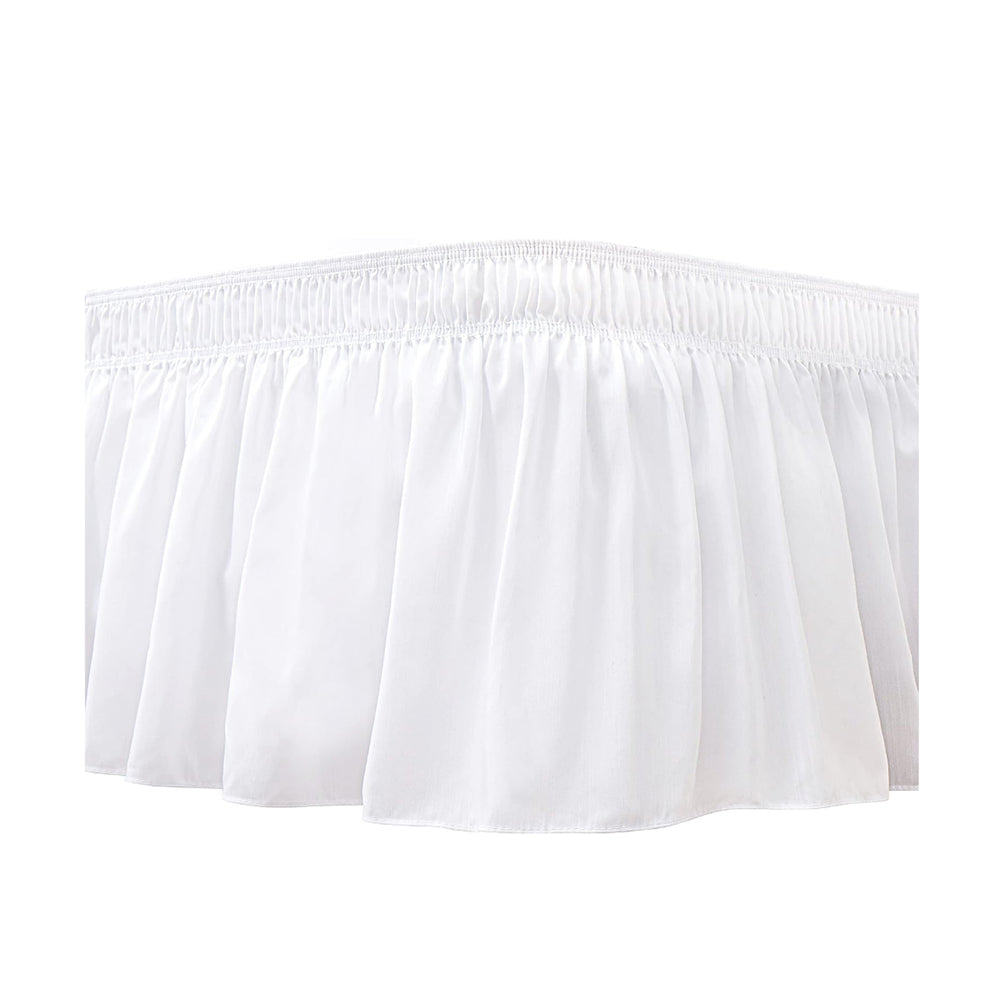 Wrap Around Dust Ruffles Bed Skirt with Adjustable Elastic Belt