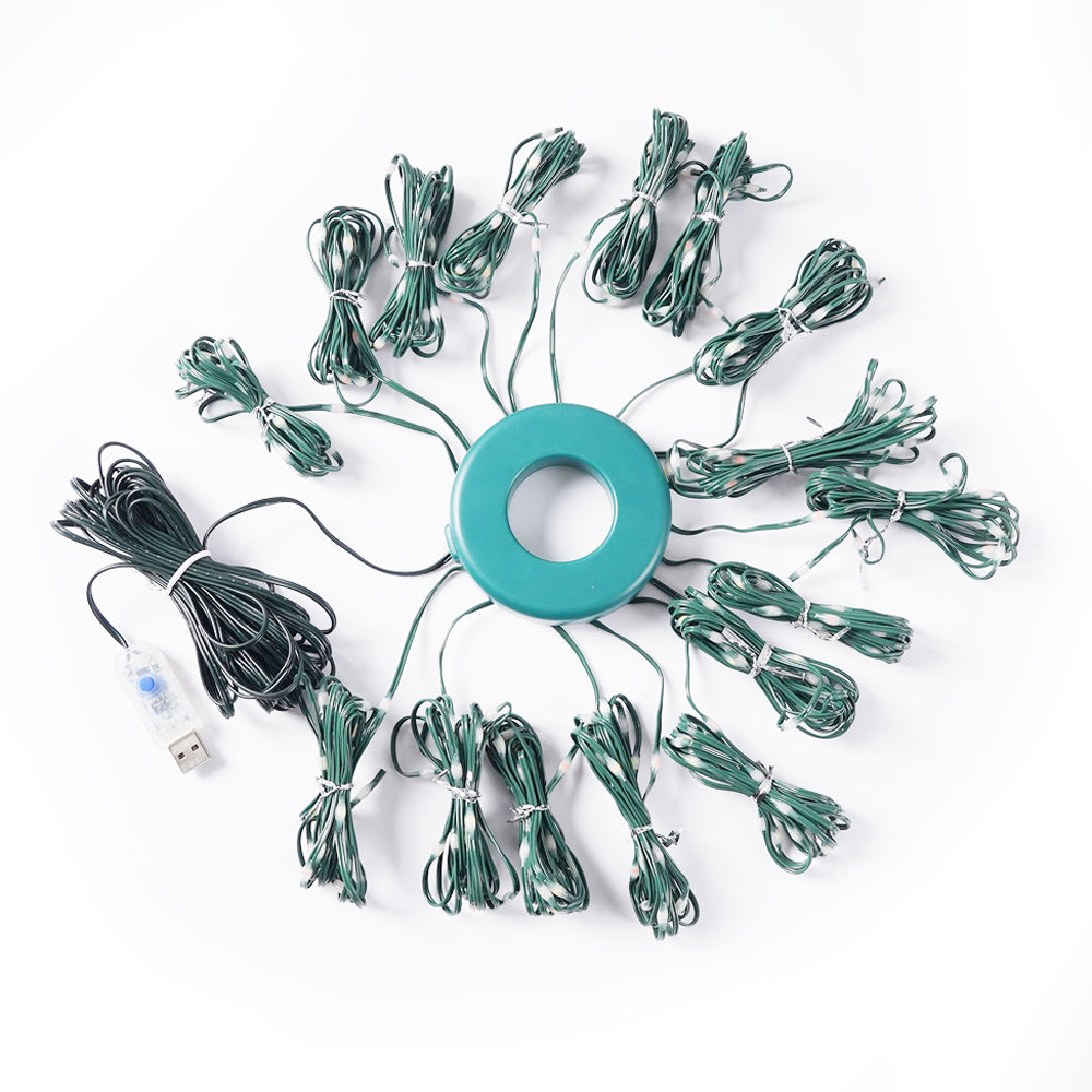 Christmas Tree Waterfall LED Fairy Lights for Outdoor Yard Party Decorations