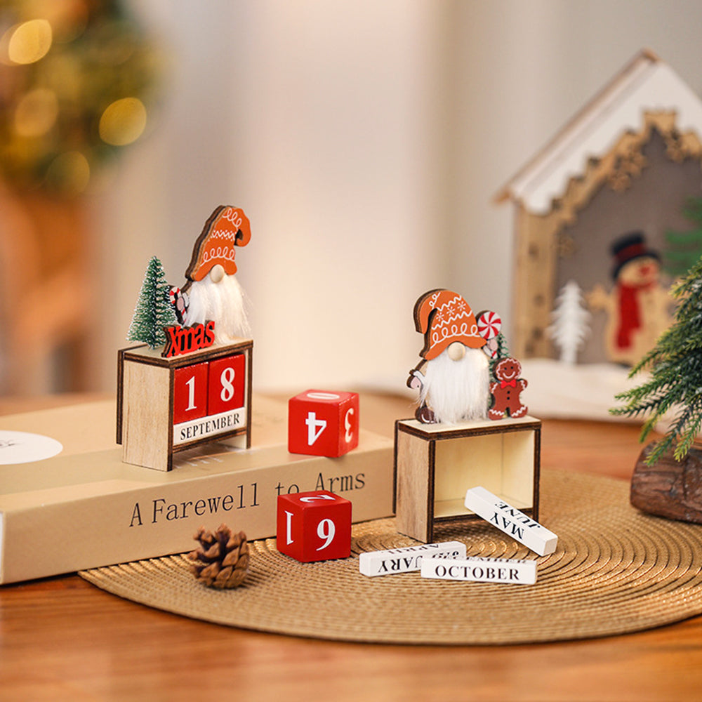 Portable Calendar Ornament Decorative Santa Design Christmas Calendar Ornament
