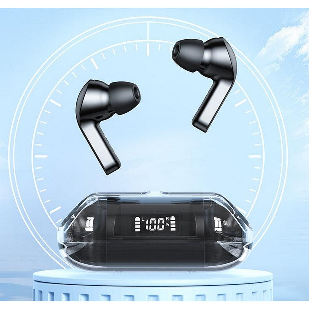TWS Bluetooth In-ear Transparent Case LED Display Hearing Aid Mini Headphones