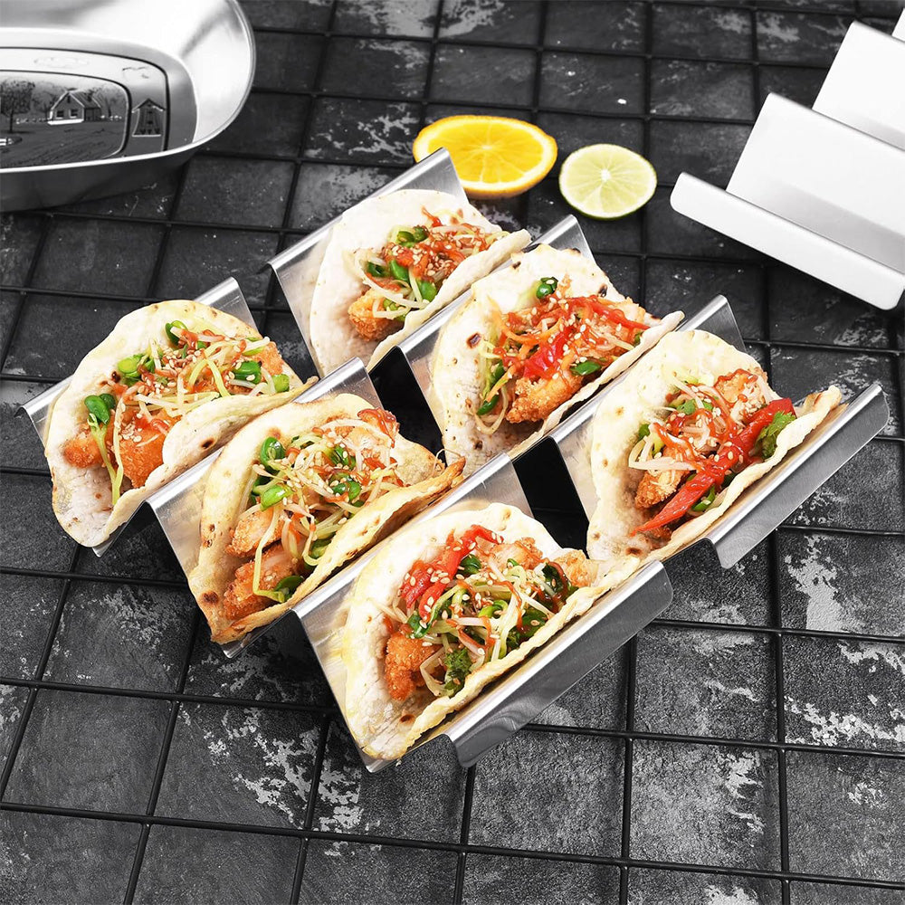 2Pcs Stainless Steel Taco Stand Rack Oven Safe Taco Holder for Baking