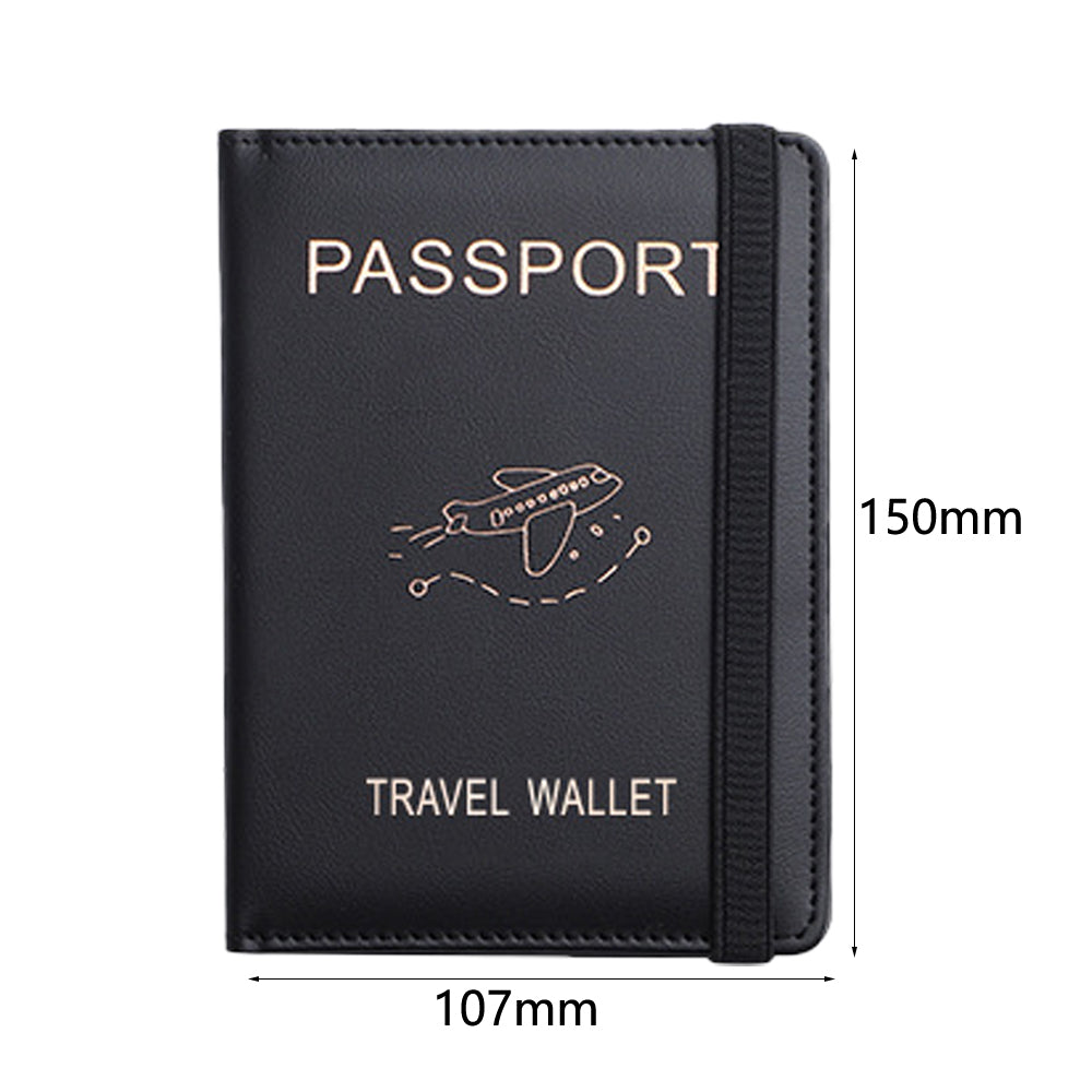 RFID Blocking Travel Passport Holder with Elastic Strap