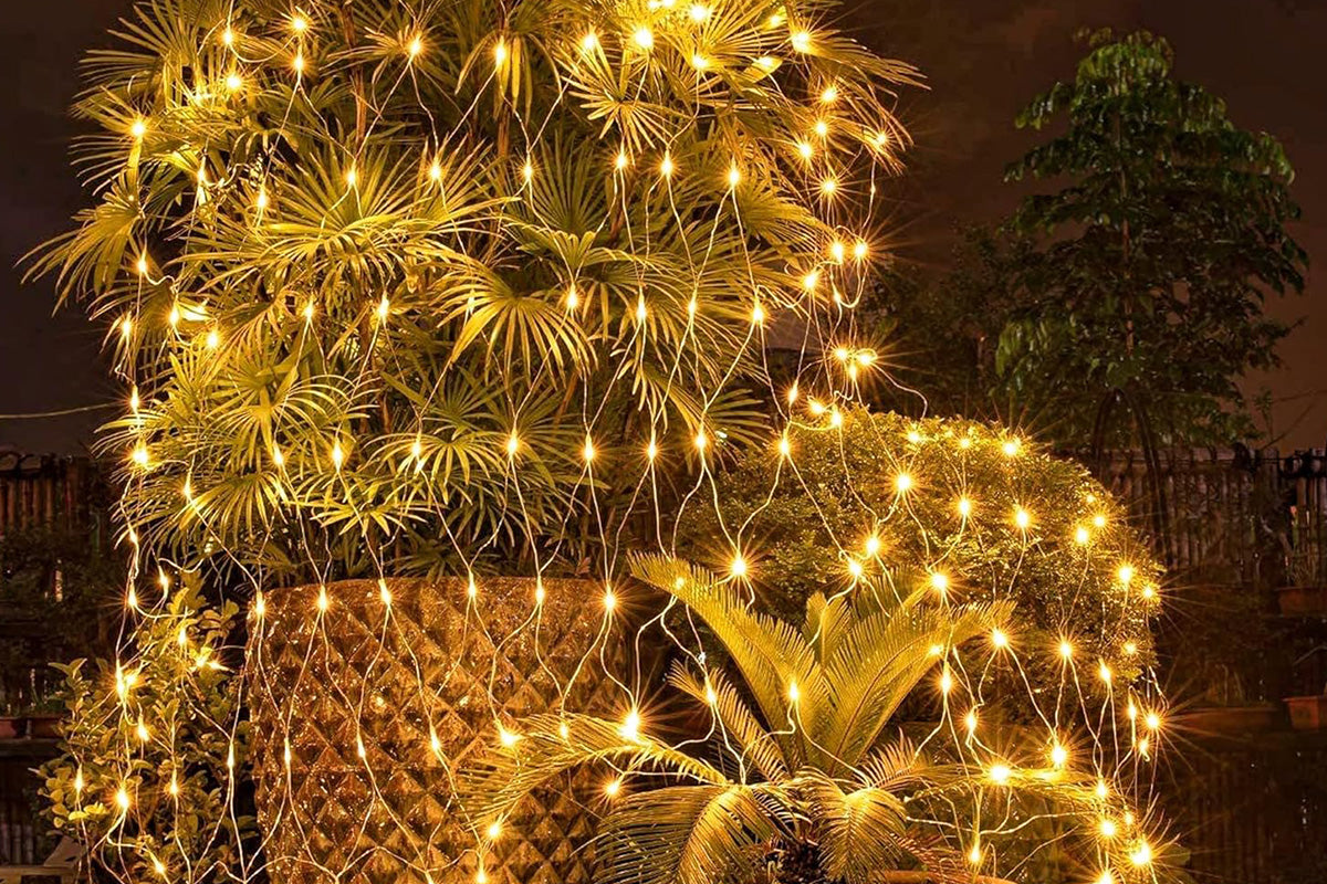 Outdoor Christmas Net Lights LED String Lights for Holiday Wedding Party Garden Decoration-Warm White
