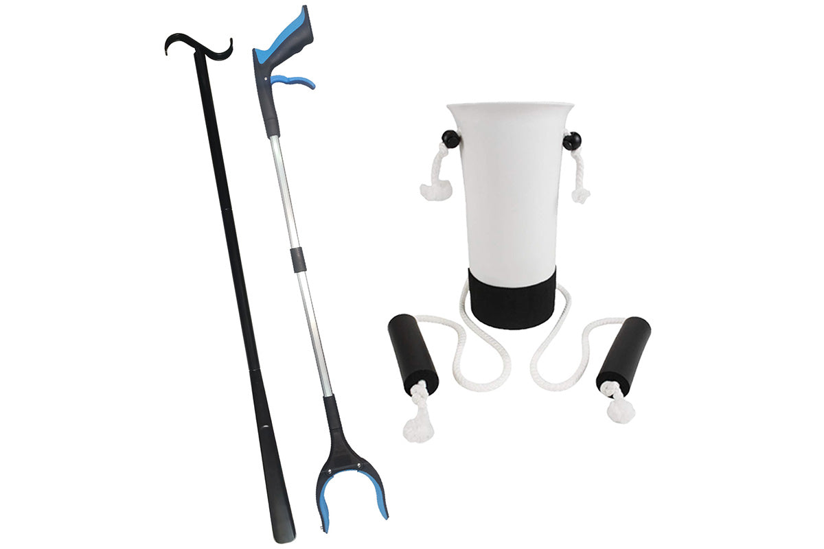 3Pcs Hip Replacement Recovery Kit with Sock Aid Long Handle Shoe Horn Grabber Reacher