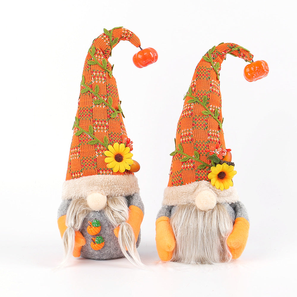 2XFall Decorations for Home Thanksgiving Decor Fall Pumpkin Gnomes Plush Doll