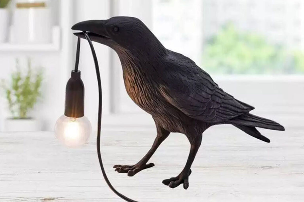 USB Crow Lamp Gothic Lamp Halloween Decor for Bedside Bedroom