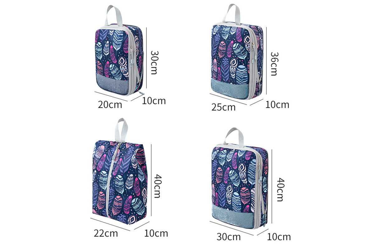 4Pcs Set Compression Packing Cubes for Travel Expandable Organizer Cubes