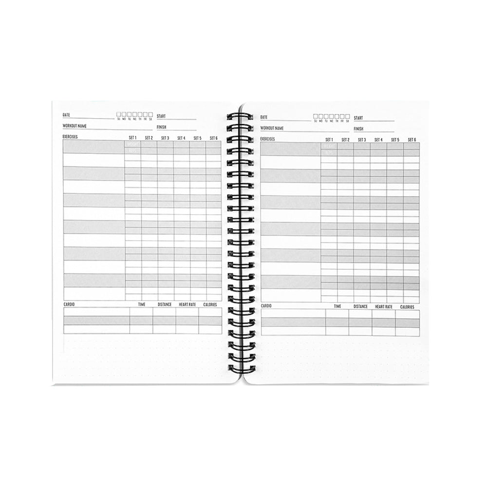 2Pcs Fitness Journal Training Log Book for Daily Fitness Tracking and Goals Setting-Blue+Black