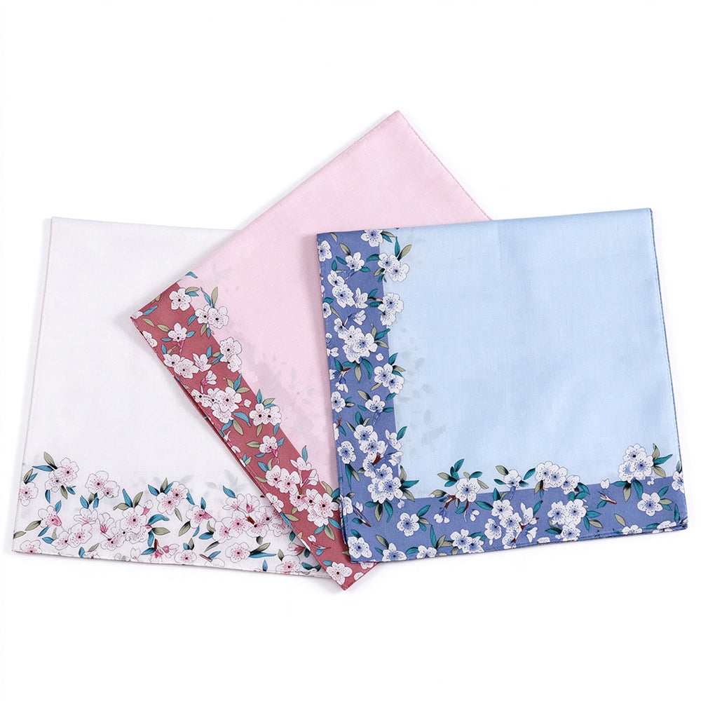 12 Pack Pure Cotton Printed Handkerchiefs 42cm Square