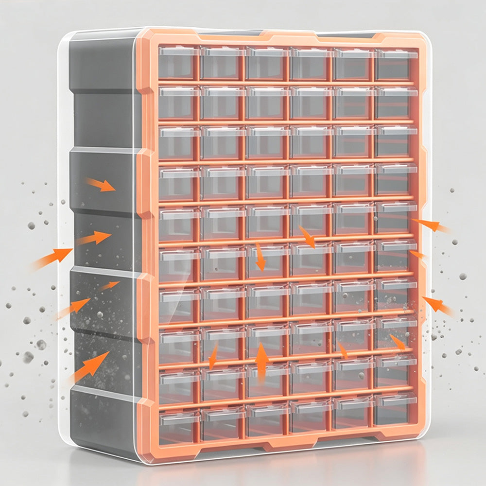 60 Drawer Small Parts Organizer Durable Storage Drawer Cabinet for Tools