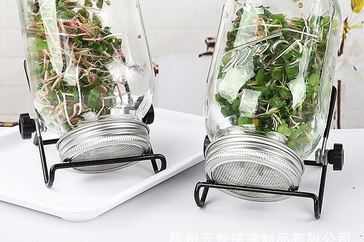 Stainless Steel Sprouting Lid with Mesh Filter for 32 oz Wide Mouth Mason Jars