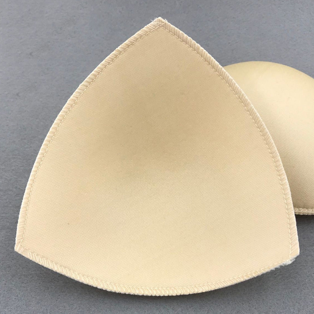 4 Pairs Triangle Replacement Foam Bra Pad Inserts for Sports Bras-Beige
