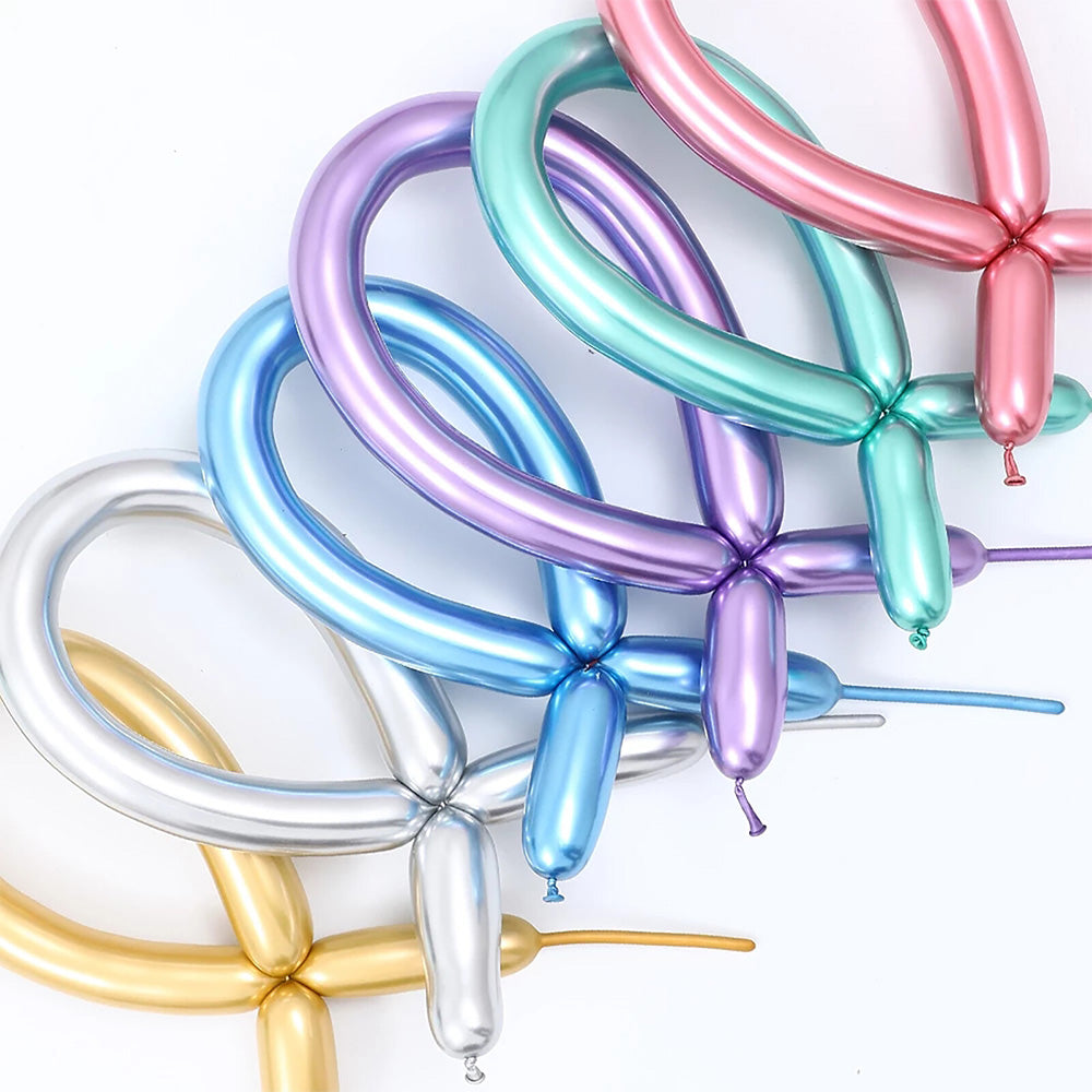 100 Pack Metallic Long Balloons for DIY Modelling,?Twisting Balloons Birthday Wedding Party Decor